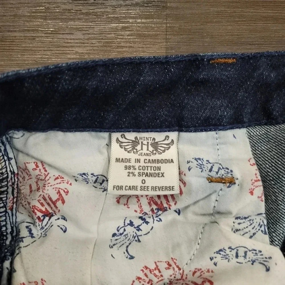 Hint Jeans Dark Blue Denim 5-pocket Studded Jean Knee Length Skirt 0 - Picture 5 of 9